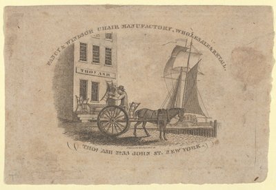 Fancy & Windsor Chair Manufactory, Groß- und Einzelhandel, Thomas Ash, No. 33 John Street, New..., 1817 von Asher Brown Durand