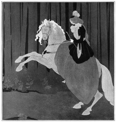 Eine Frau auf einem steigenden Pferd von Aubrey Beardsley