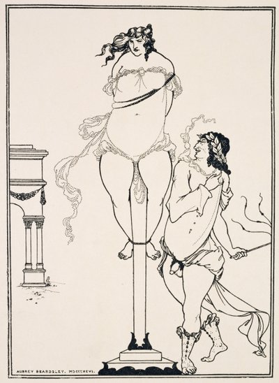 Juvenal züchtigt eine Frau, 1896 von Aubrey Beardsley