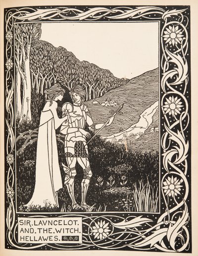 Sir Launcelot und die Hexe Hellawes von Aubrey Beardsley