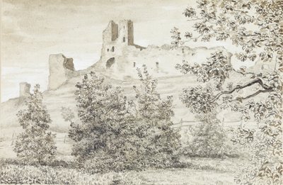 Ansicht der Ruinen der Burg Rakvere, 1828 von August Georg Wilhelm Pezold