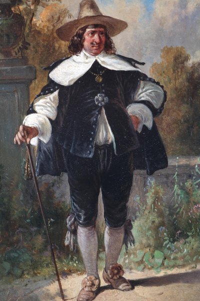 Galanter Herr mit Hut und Stock von August Gerasch