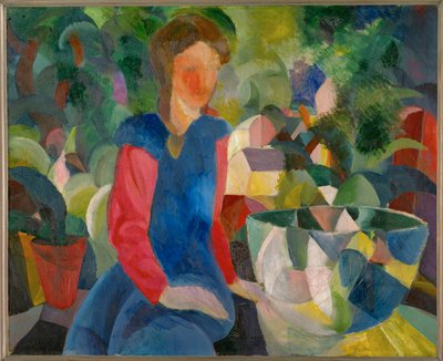Mädchen mit Fischglas von August Macke