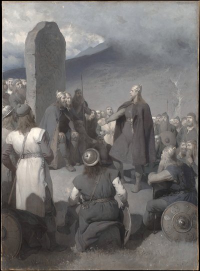 Frithiofs Brautwerbung (aus Frithiofs Saga) von August Malmström