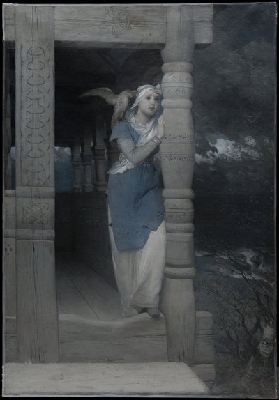 Ingeborgs Klage, Illustration für eine neue Ausgabe von Frithiofs Saga von Esaias Tegnér, veröffentlicht 1888 von August Malmström