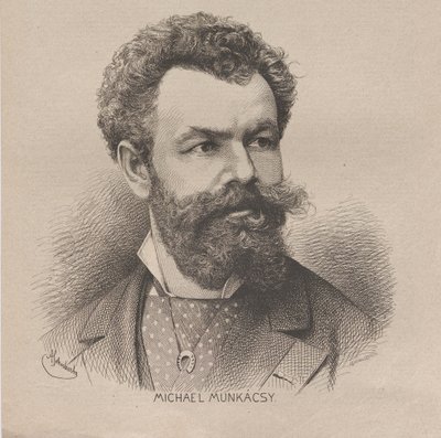 Porträt des Künstlers Mihály von Munkácsy 1844-1900, 1880 von August Schubert