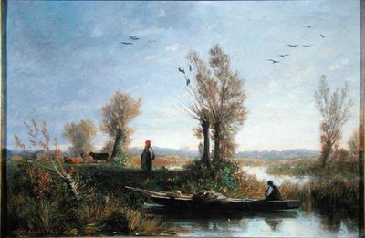 Die Ufer eines Kanals von Auguste Paul Charles Anastasi