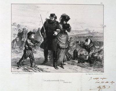 Die kleinen Granatenhändler, Belagerung von Paris, Deutsch-Französischer Krieg, Januar 1871 1872 von Auguste Bry