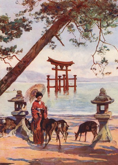 Das Torii von Miyajima, Japan von Auguste Gerardin