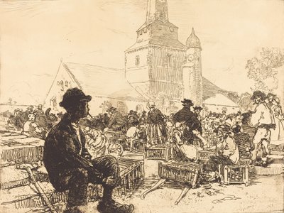 Geflügelmarkt in St.-Jean-de-Mont von Auguste Lepere