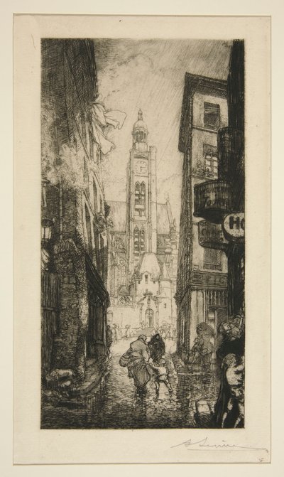Rue de la Montagne Sainte-Geneviève, Paris von Auguste Lepere
