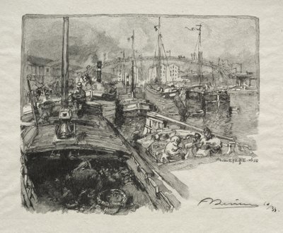 Das Becken von La Villette von Auguste Louis Lepère