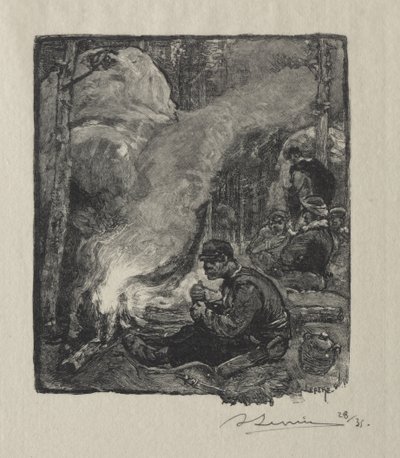 Mahlzeit der Holzfäller von Auguste Louis Lepère