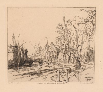 Die Béguinage-Brücke in Brügge von Auguste Louis Lepère