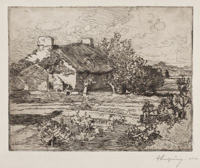 Vielle Bourrine, Haus des Marais, Vendée von Auguste Louis Lepère