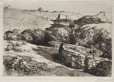 Blick auf den Hafen von La Meule von Auguste Louis Lepère