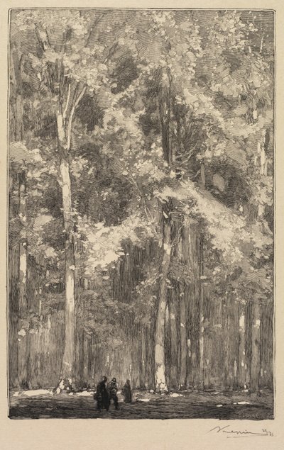 Fontainebleau Wald: Morgen, Kreuzung der Route der Forts de Marlotte..., 1890 von Auguste Louis Lepère