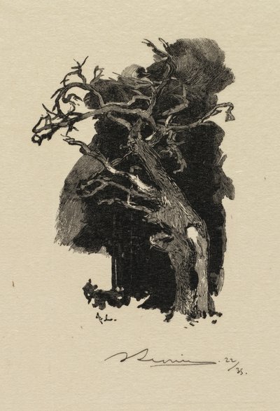 Fontainebleau-Wald: Der Wütende (La Forêt de Fontainebleau: Le rageur) von Auguste Louis Lepère