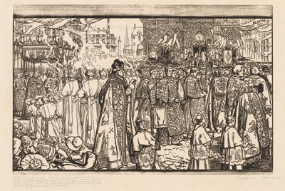Die Prozession des Fronleichnamsfestes in Nantes, 1901 von Auguste Louis Lepère