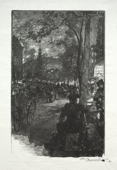 Der Boulevard Montmartre, am Abend von Auguste Louis Lepère