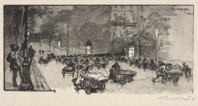 Der Boulevard, an der Ecke des Faubourg Montmartre von Auguste Louis Lepère