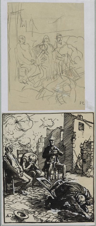 Drei sitzende Geiseln von Auguste Louis Lepère