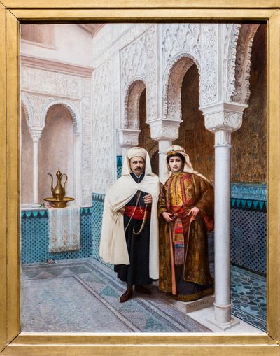 Sephardisches Würdenträgerpaar in einem marokkanischen Palast von Auguste Raynaud