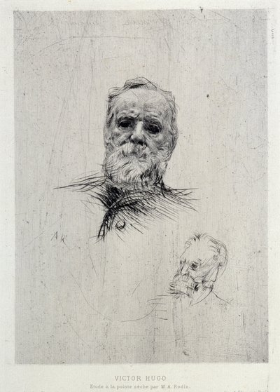Porträt von Victor Hugo (1802-1885), Illustration aus The Gazettes de beaux Arts von Auguste Rodin