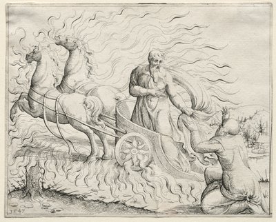 Elija fährt in den Himmel auf von Augustin Hirschvogel