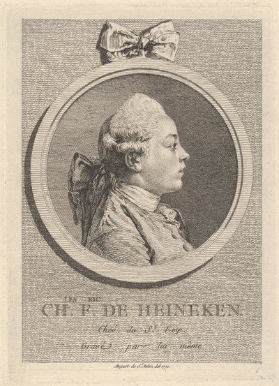 Porträt von Charles-Frédéric de Heinecken von Augustin de Saint-Aubin