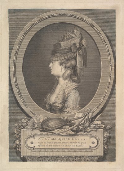 Porträt von Adrienne-Sophie Marquise de ***, 1779 von Augustin de Saint Aubin