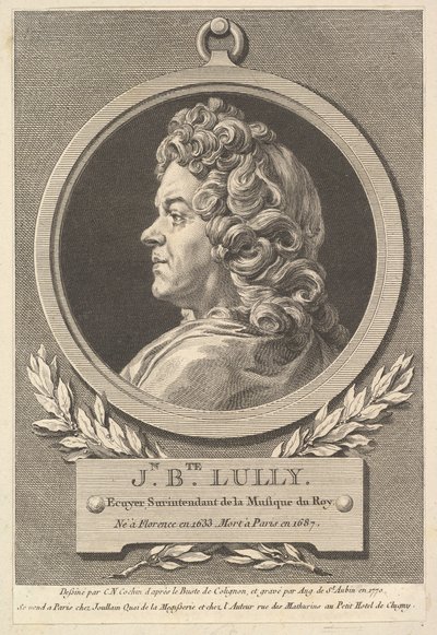 Porträt von Jean-Baptiste Lully, 1770 von Augustin de Saint Aubin