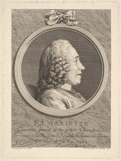 Porträt von Pierre-Jean Mariette von Augustin de Saint Aubin