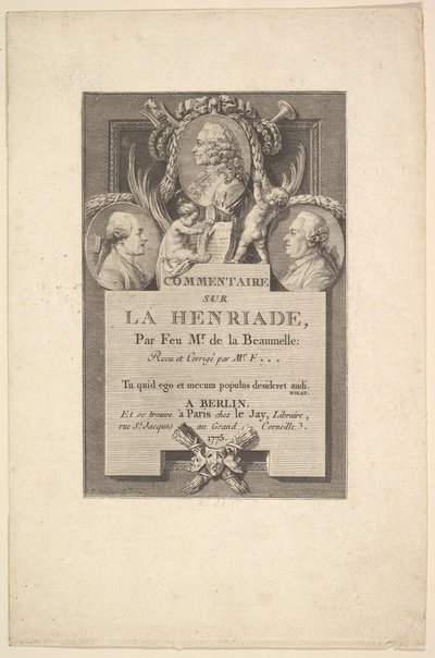 Voltaire, Fréron und La Beaumelle, 1775 von Augustin de Saint Aubin
