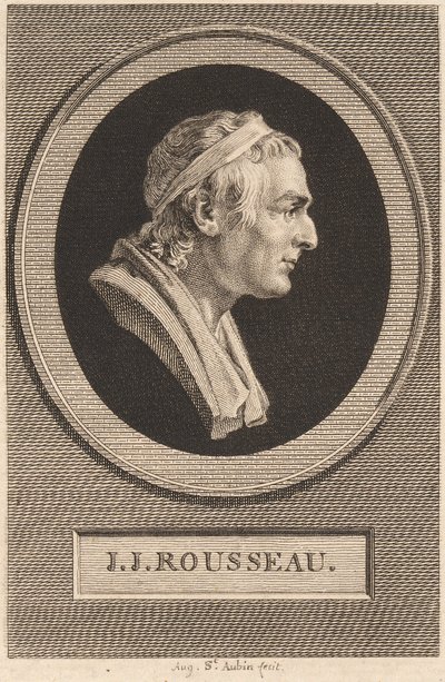 Jean-Jacques Rousseau von Augustin de Saint Aubin after Jean Antoine Houdon