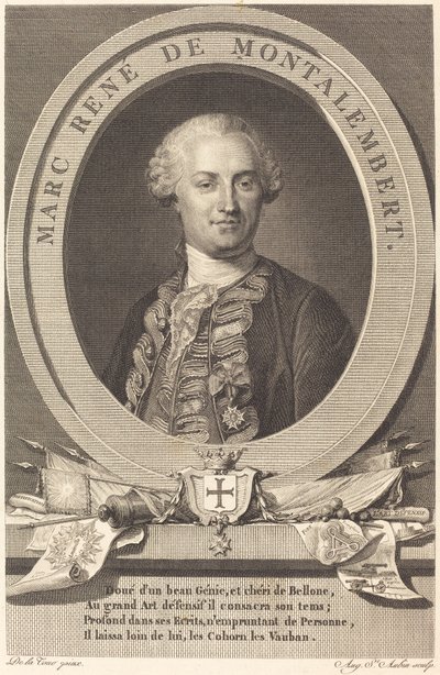 Marc René de Montalembert von Augustin de Saint Aubin after Maurice Quentin