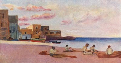 Abend am Strand der Marina von Ischia von Augustine Fitzgerald