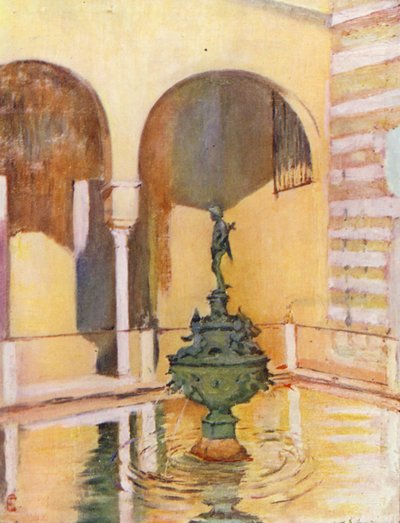 Brunnen im Garten des Alcazar, Sevilla von Augustine Fitzgerald