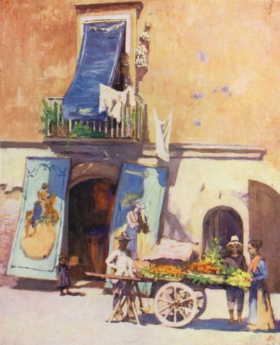 Straßenszene, Die Marina, Neapel von Augustine Fitzgerald
