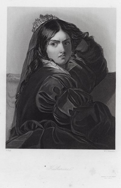 Katherine, eine Figur in Der Widerspenstigen Zähmung (Gravur) von Augustus (after) Egg