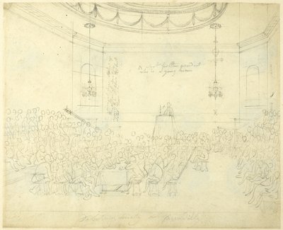 Studie für Debattiergesellschaft in Piccadilly, aus Microcosm of London von Augustus Charles Pugin