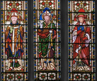 Jungfrau und Christus mit Heiligen, Ostfenster (Detail) von Augustus Welby Northmore Pugin