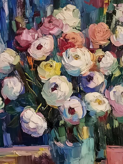Bunte Impasto-Blumen von Avanesova Elena