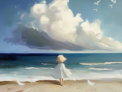 Mädchen schaut aufs Meer von Avanesova Elena