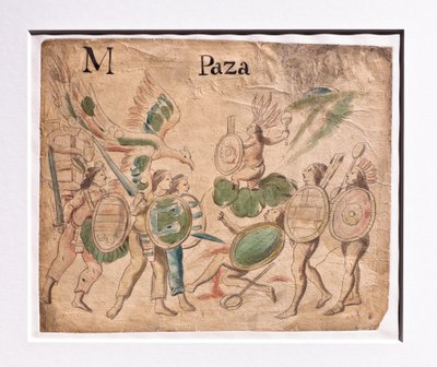 Codex Lienzo de Tlaxcala / Kampf zwischen Kriegern von Aztec Aztec