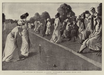 Die Wiederbelebung des Croquet, ein Damenturnier im Sheen House Club von Balliol (after) Salmon