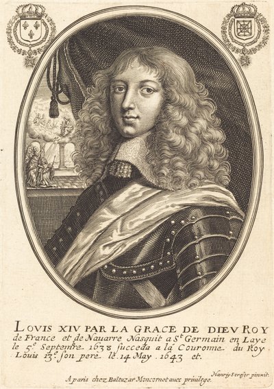 Ludwig XIV., König von Frankreich von Balthasar Moncornet after Henry Stresor