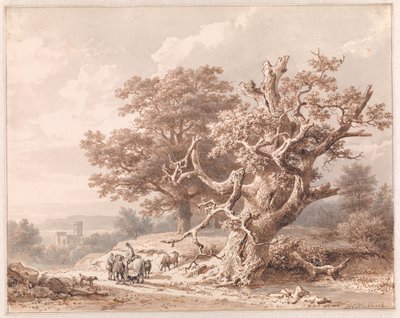 Eine alte Eiche am Wasser von Barend Cornelis Koekkoek