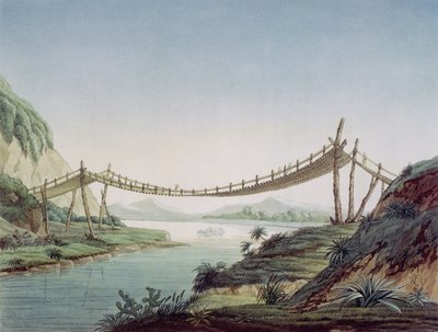 Seilbrücke bei Penipe, Überquerung des Chambo-Flusses, Mexiko, 1810 von Baron Friedrich Alexander von Humboldt
