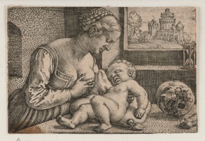 Madonna mit Totenschädel von Barthel Beham